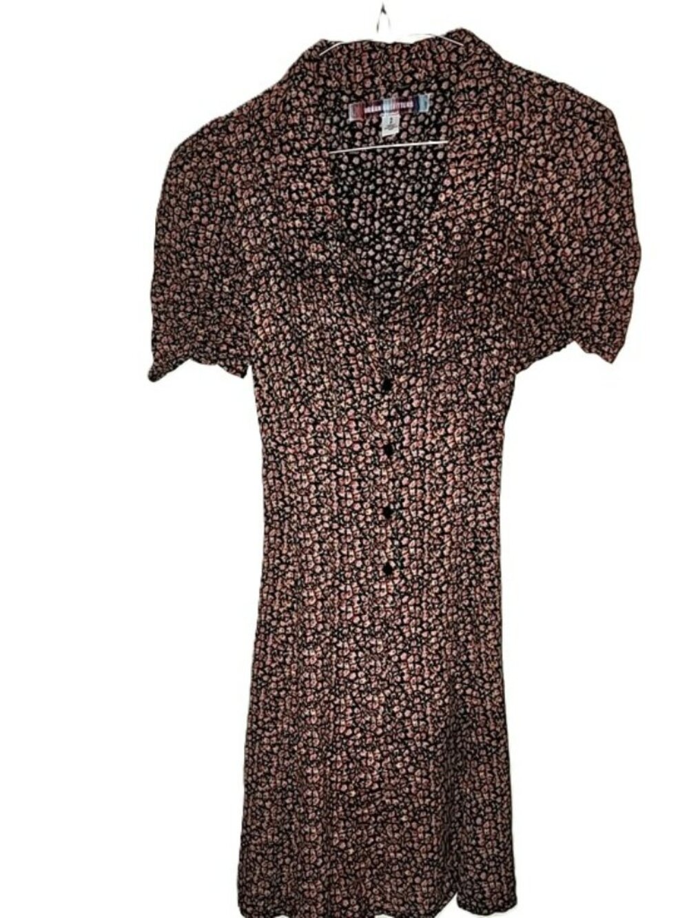Urban Outfitters Crowley Collared Floral Mini Dress Short Sleeve Boho Size Small